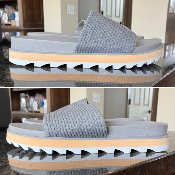 New Sorel Roaming Easy Slide Sandals, Casual Stretch Grey Slides, Athleisure - Picture 3 of 12